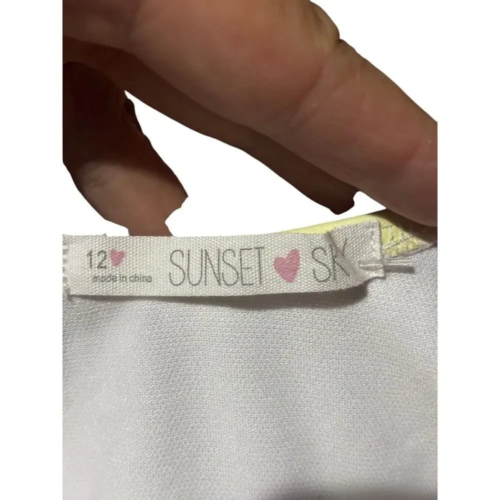 Sunset Sky 12 pastel cut away swim one piece like a bikini knotted front nwt